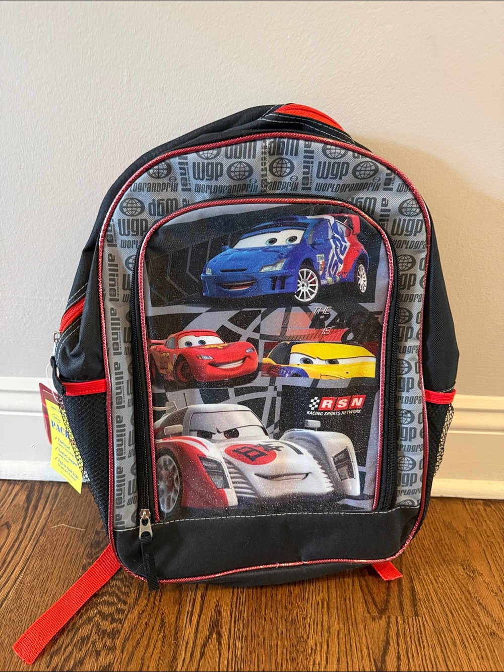 New with tags Cars 2 Disney Cars Kids Backpack - Black & Red